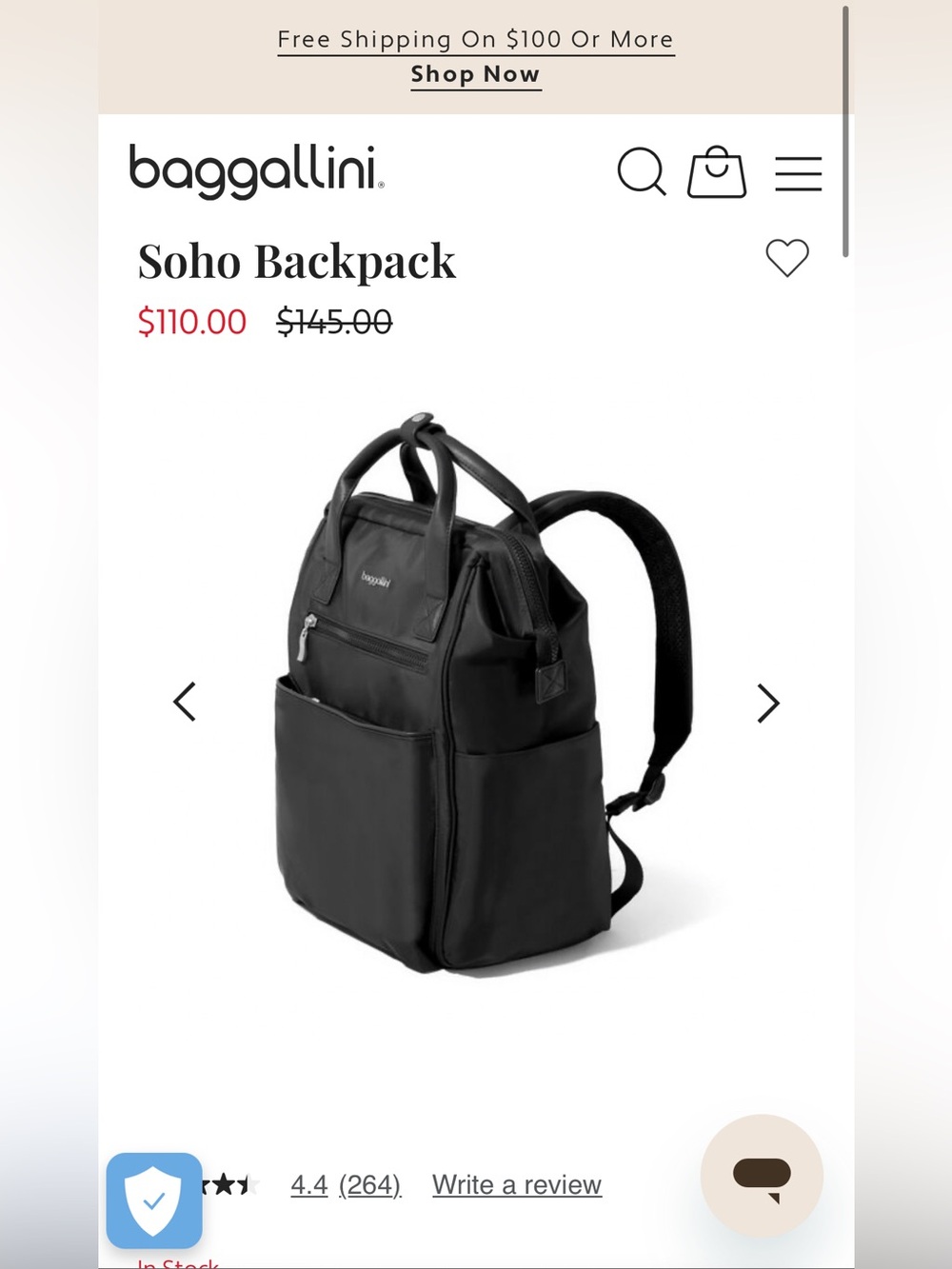 Baggallini Soho Backpack Black
